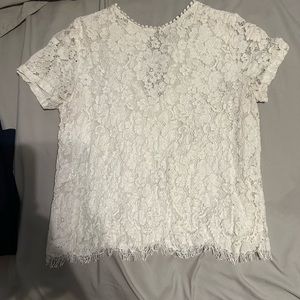 Chic Wish White lace shirt. Size small